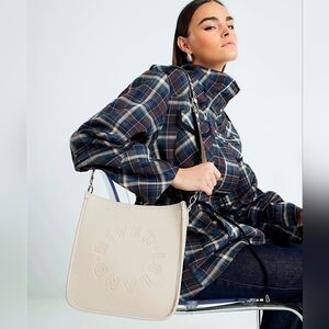 River Island Beige Logo Messenger Bag